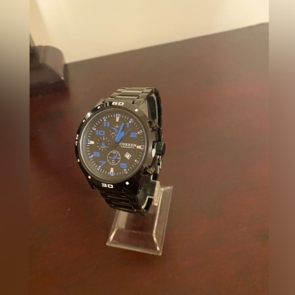 Men's Black and Blue Curren Chronometer Watch - Picture 2 of 3